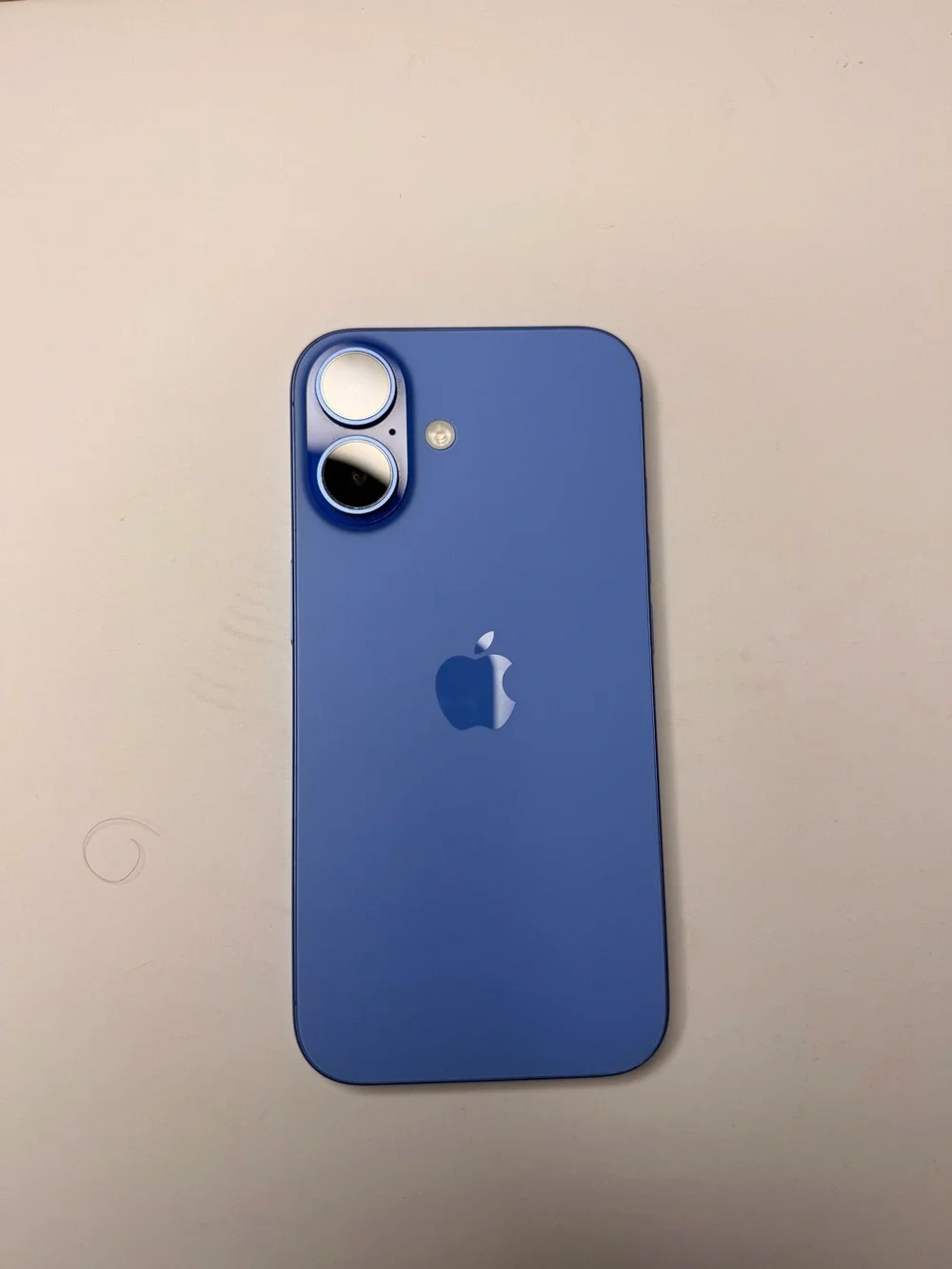 Apple iPhone Blue Back with Silver Logo